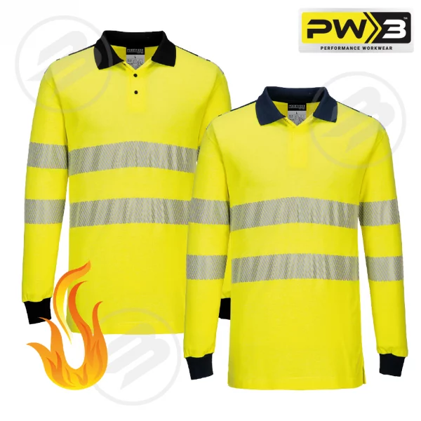 Polo Hi-Vis Flamme Résistant PW3 PORTWEST
