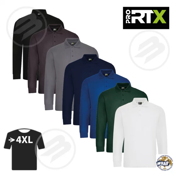 Polo polycoton Homme manches longues 220Gr Pro RTX