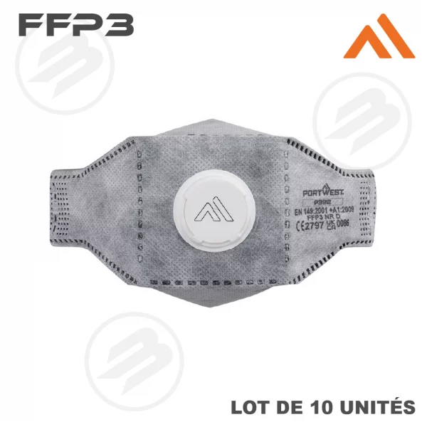 Masque FFP3 pliable carbone avec valve PORTWEST (10)