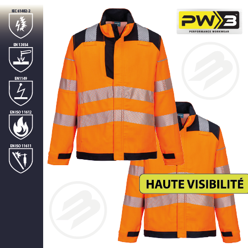 Veste haute visibilité orange Modaflame PORTWEST