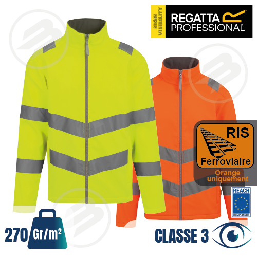 Veste softshell haute visibilité 270Gr 2 couches REGATTA